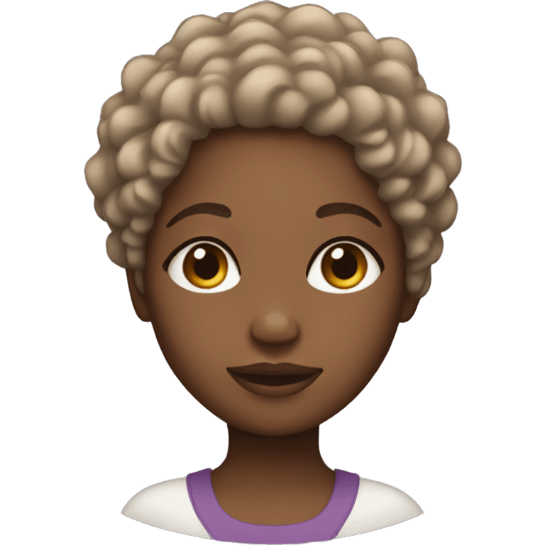 Black girl with curly short hair  emoji