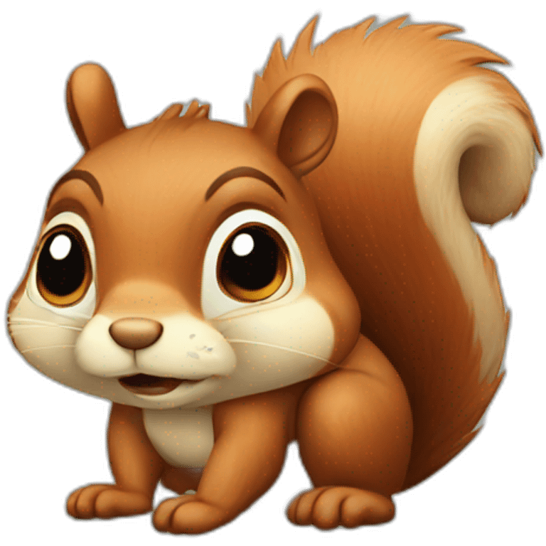 A sad squirrel emoji