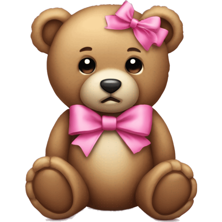 Teddy bear with pink bow emoji