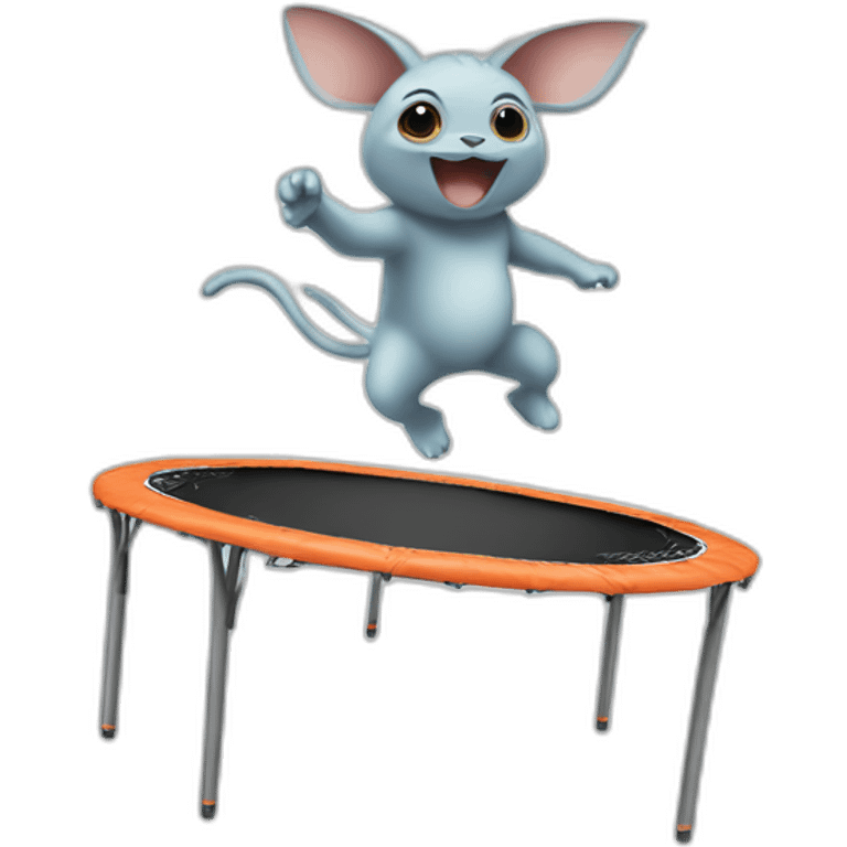 Grogu jumping on a trampoline jumping emoji