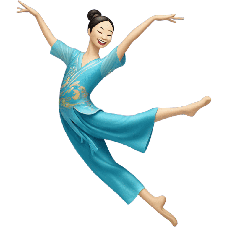 Shen yun dancer with leg in the air emoji