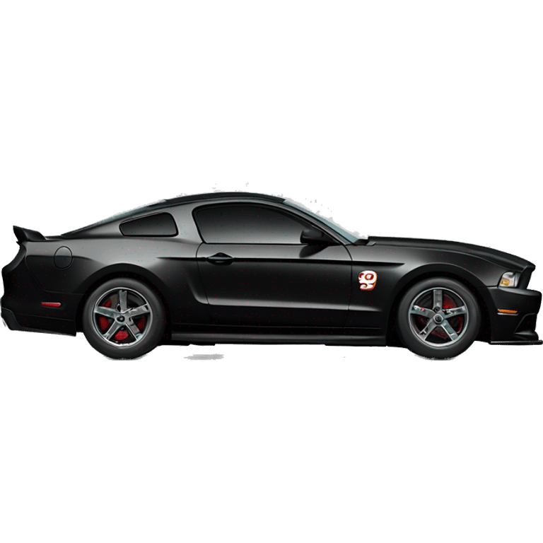 Black 2013 ford mustang race car emoji