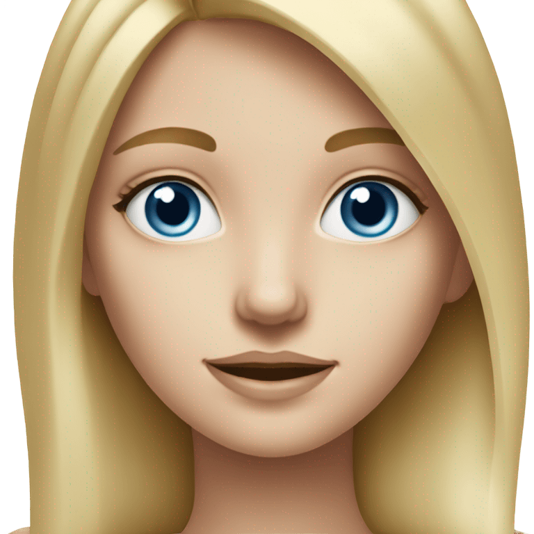 realistic blonde girl portrait blue eyes emoji