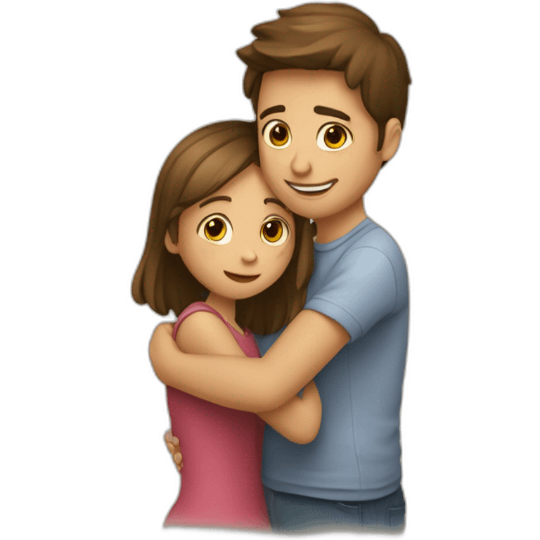 Garçon et fille qui font un calin emoji