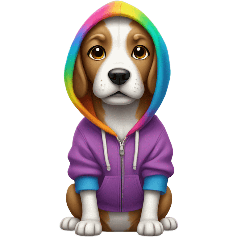 Dog wearing a hoodie emoji