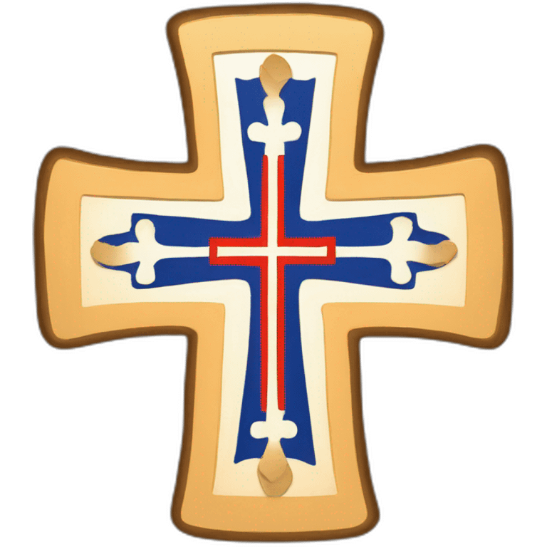 Orthodox cross with Serbian colours emoji