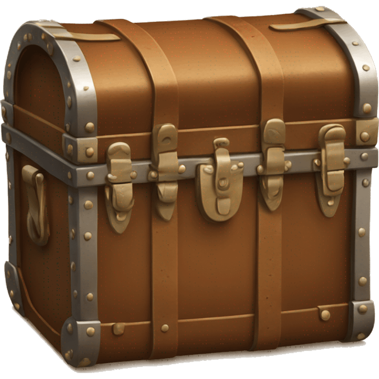 Brown leather traveling trunk emoji