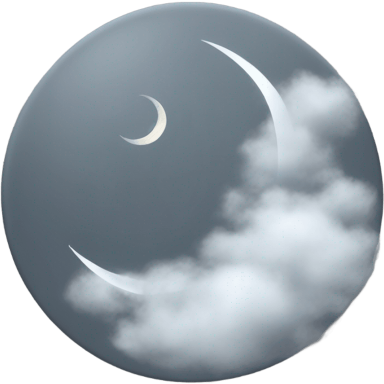 grey moon with translucent clouds  emoji