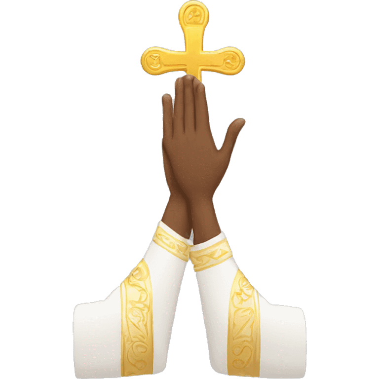 Orthodox christian hand blessing gesture emoji