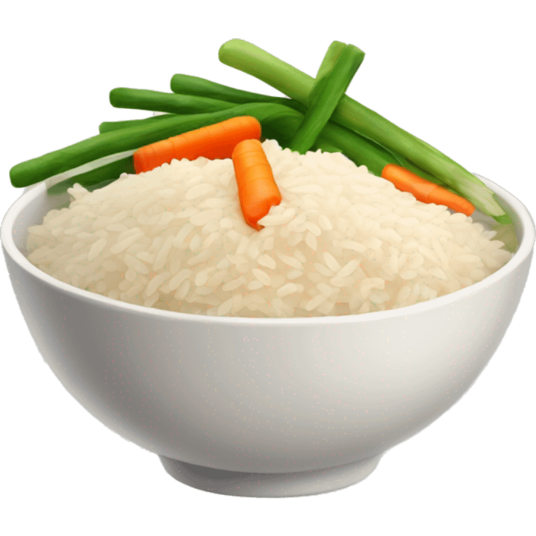 bowl of rice with vegetables emoji