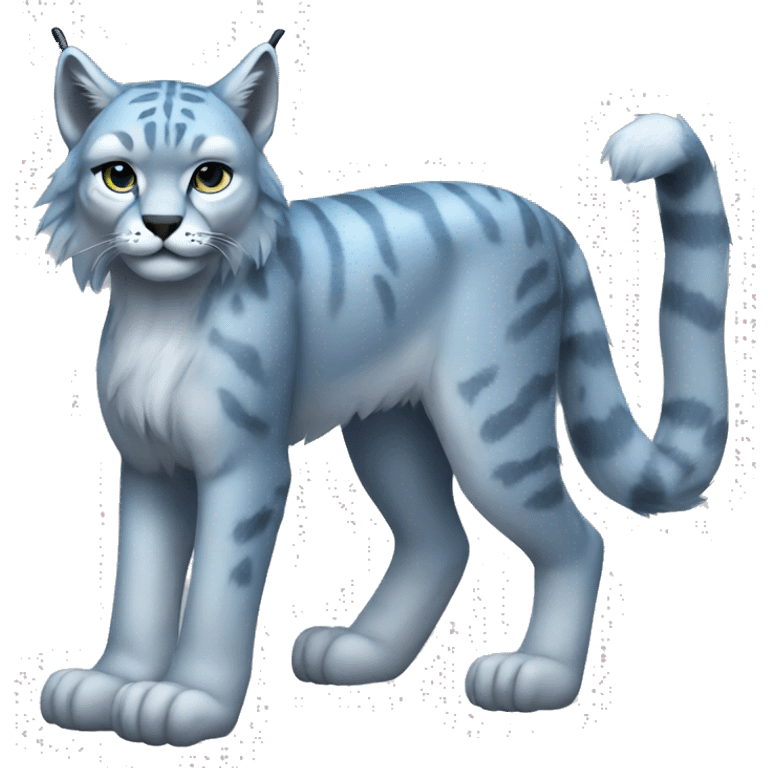 A blue lynx full body emoji