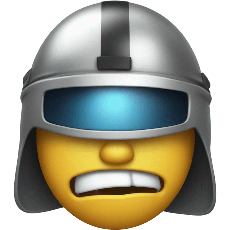 Drooling emoji with helmet emoji