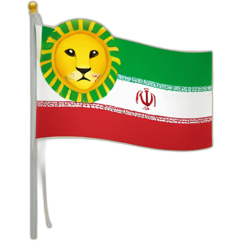 Lion and sun flag iran emoji