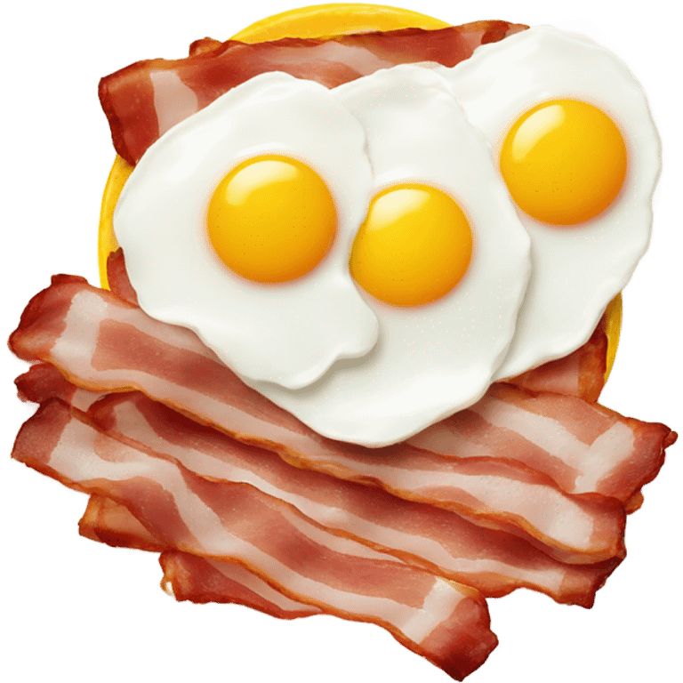 Eggs and bacon on a plate emoji