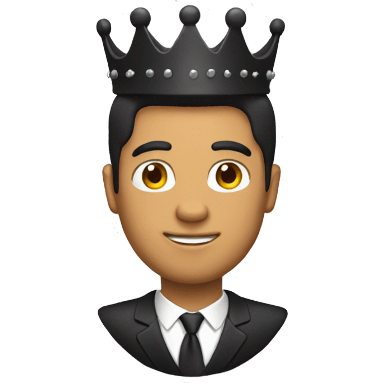 Man black suit crown emoji