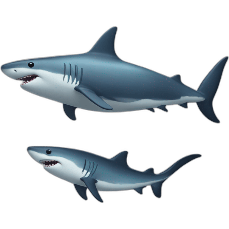 Requin sur baleine emoji