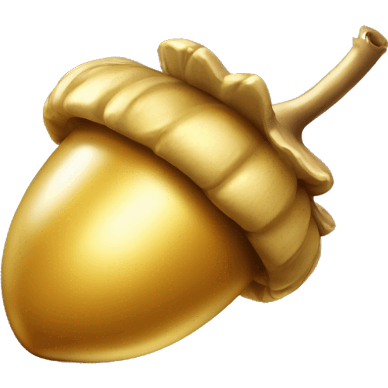 shiny gold Acorn with stem  emoji