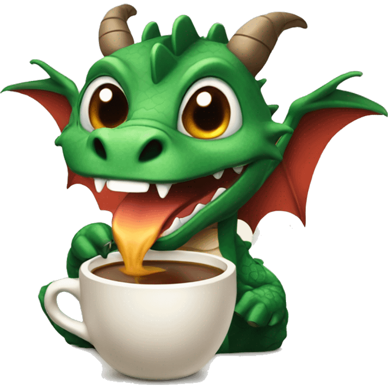 dragon with coffee emoji