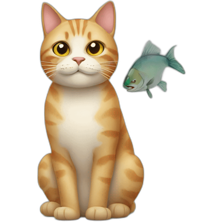 Cat with fish emoji