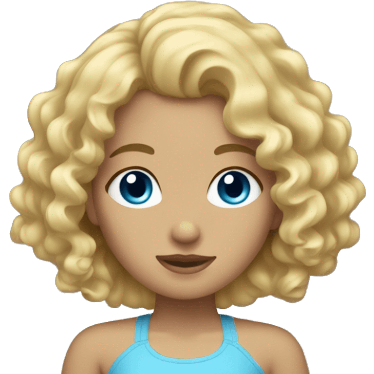 girl with blonde curly hair and blue eyes  emoji