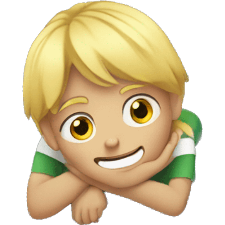 blond kid under the bed emoji