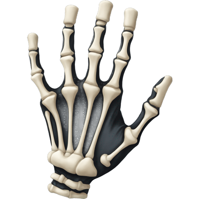 Skeleton hand with black nails emoji