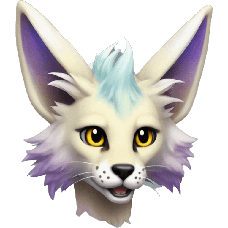 Epic Edgy Colorful ethereal eldritch Sergal-Serval-Fionbri emoji