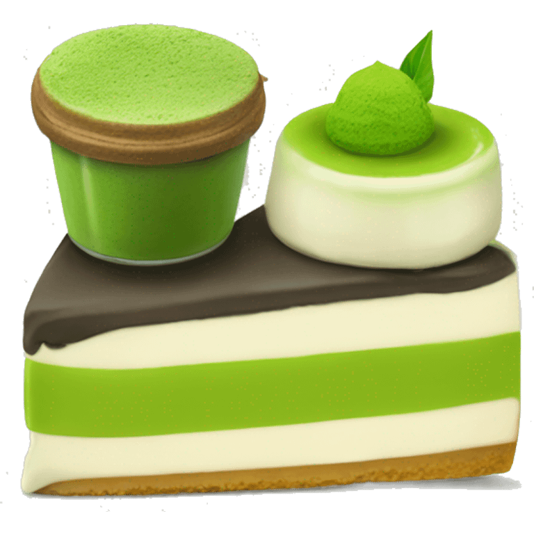 Matcha and cheesecake  emoji