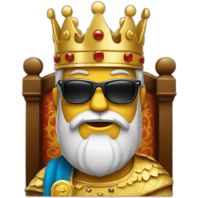 King with a beer and sunglasses emoji