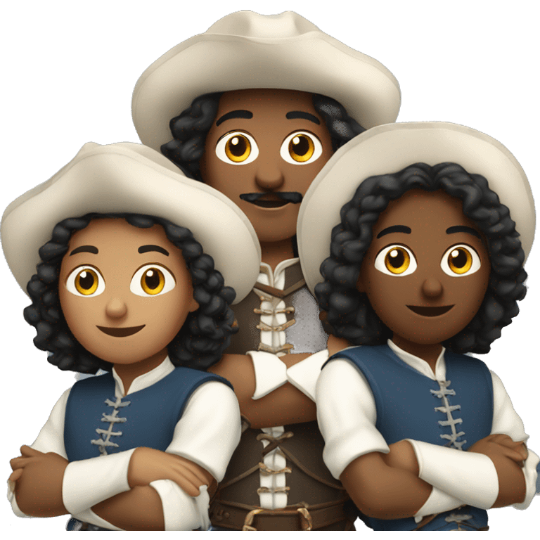 Three musketeers 2 black women 1 white male emoji