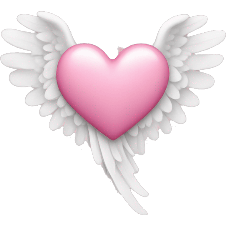 Pink heart with white angel wings emoji