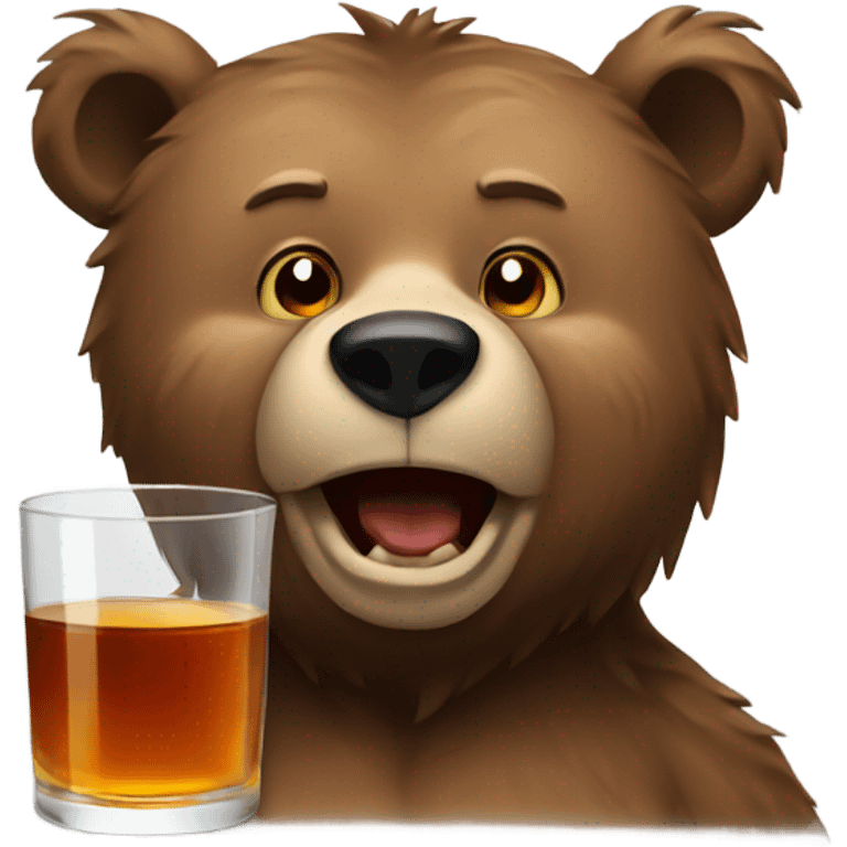 Bear drinking whisky emoji