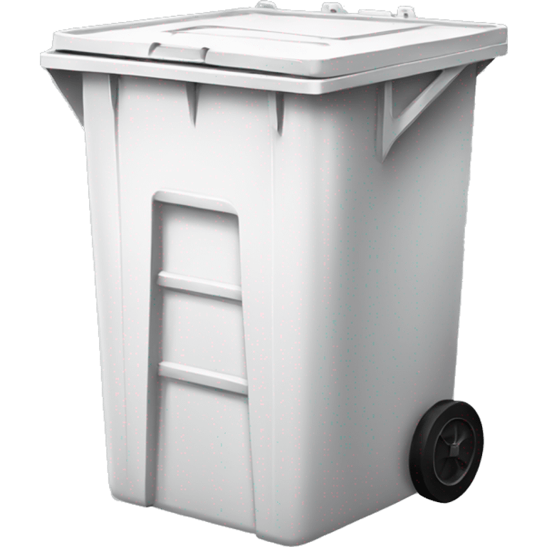 White, rectangular metal garbage bin emoji