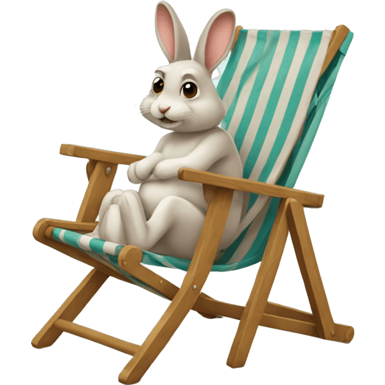 rabbit sitting deckchair emoji