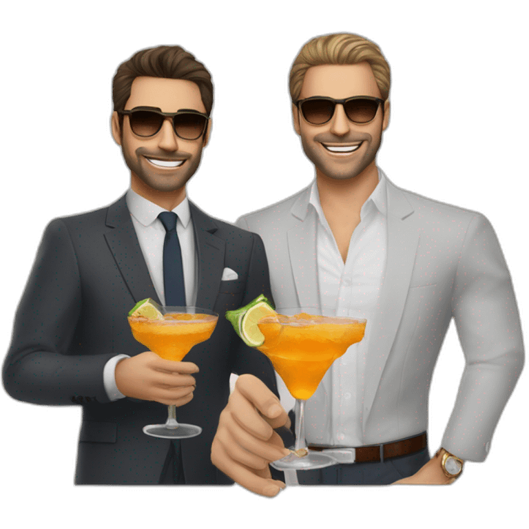 Ferrari 412 with 2 guys in front wirh cocktails in their hand emoji