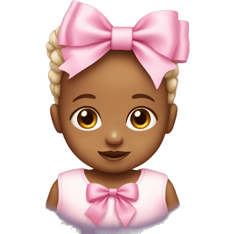 baby wearing a pink bow emoji