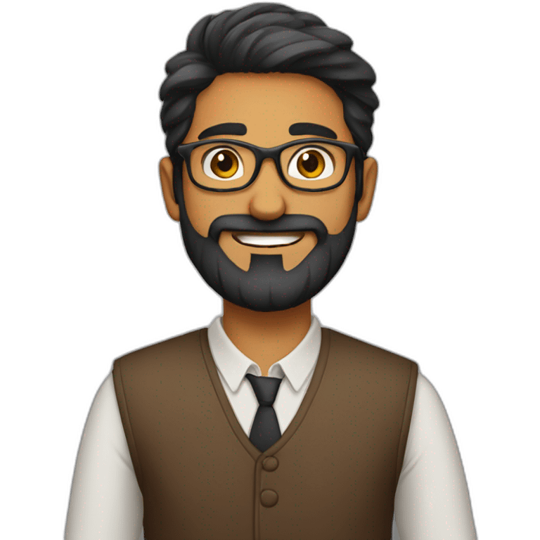 indian guy with glasses and  french beard emoji