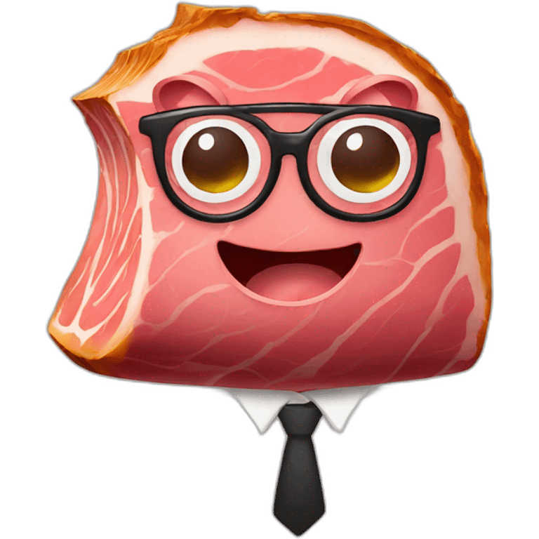 ham log with eyeglasses emoji