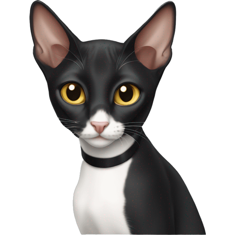 Oriental shorthair tuxedo cat  emoji