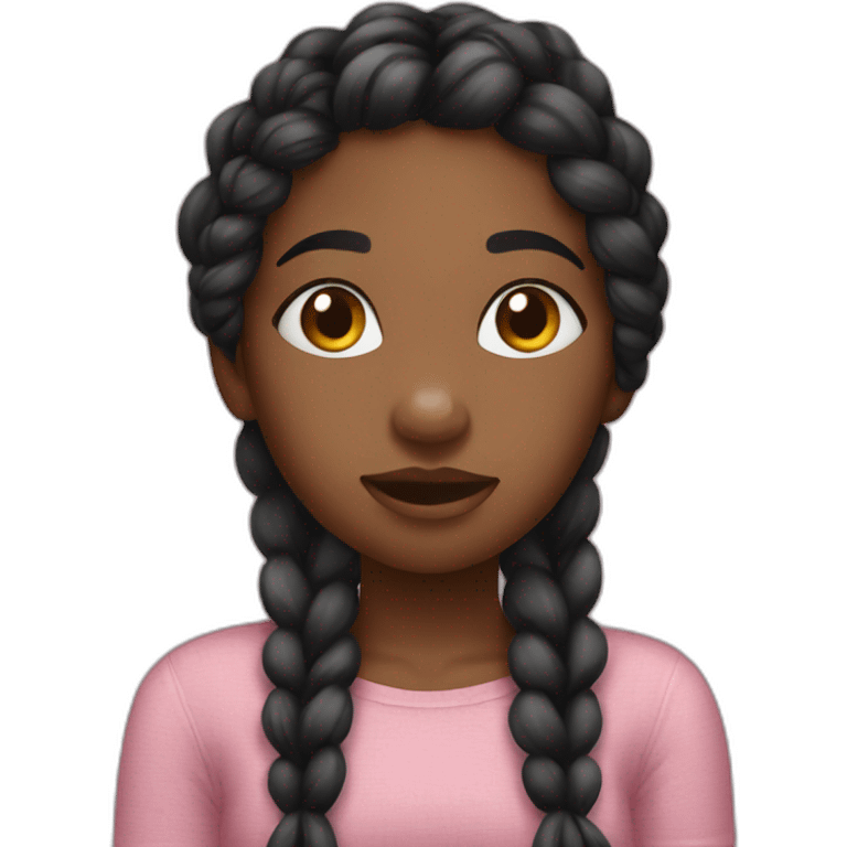 black braided girl sendind kisses emoji