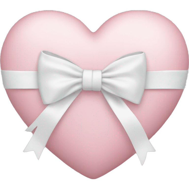 Pastel pink heart with white bow emoji