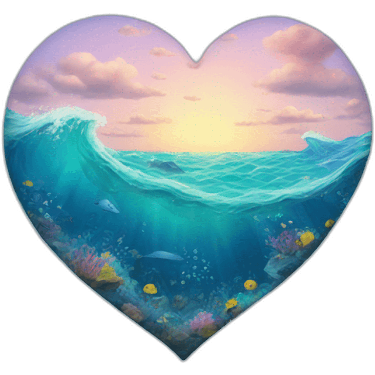 Ocean with love emoji