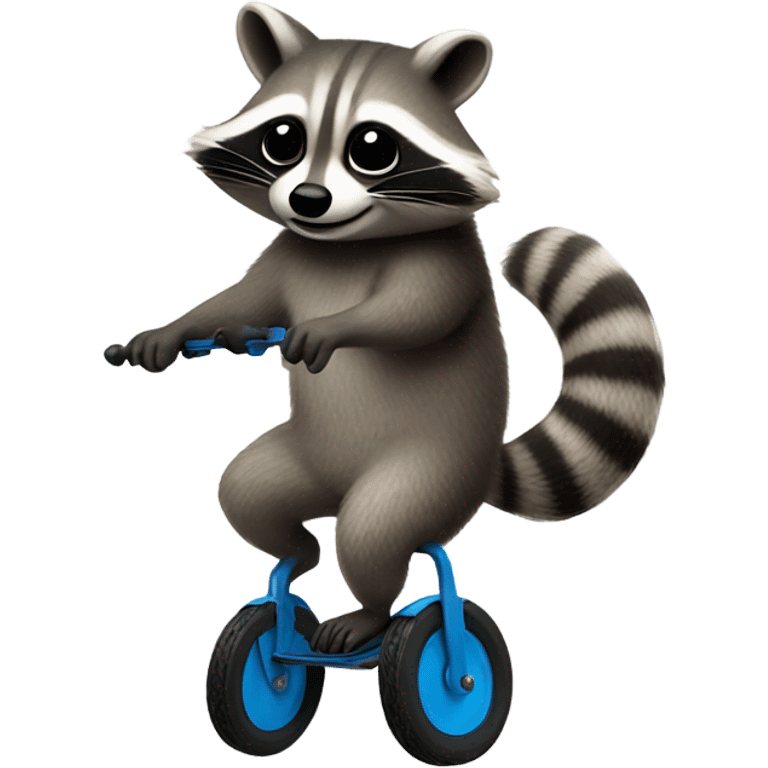 Raccoon riding a unicycle  emoji