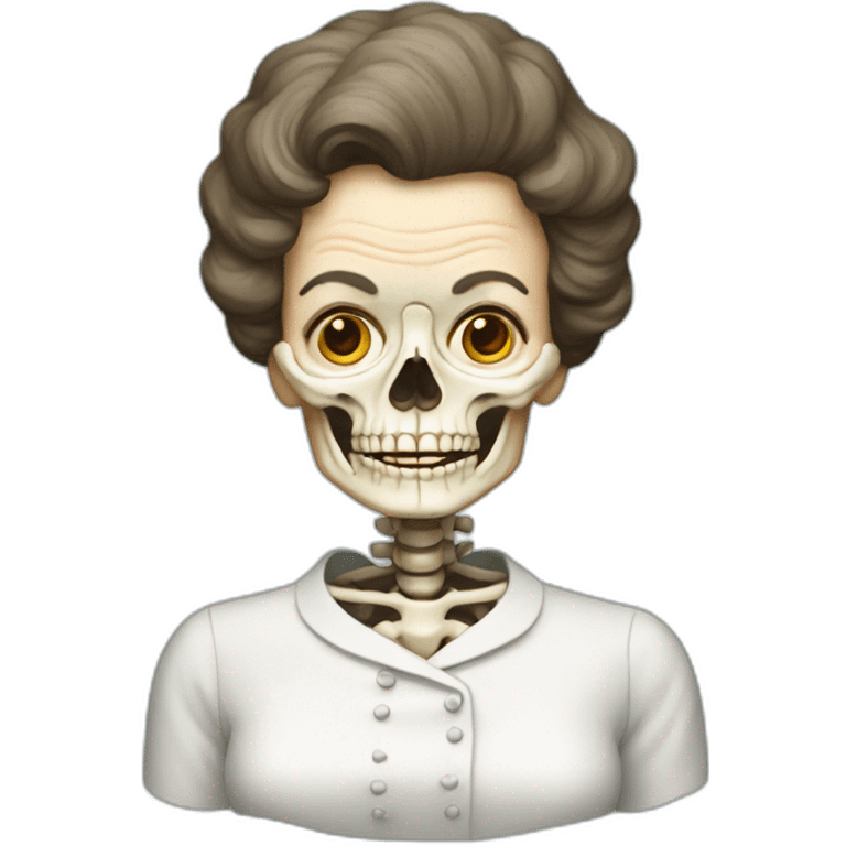 julia childs as a skeleton emoji