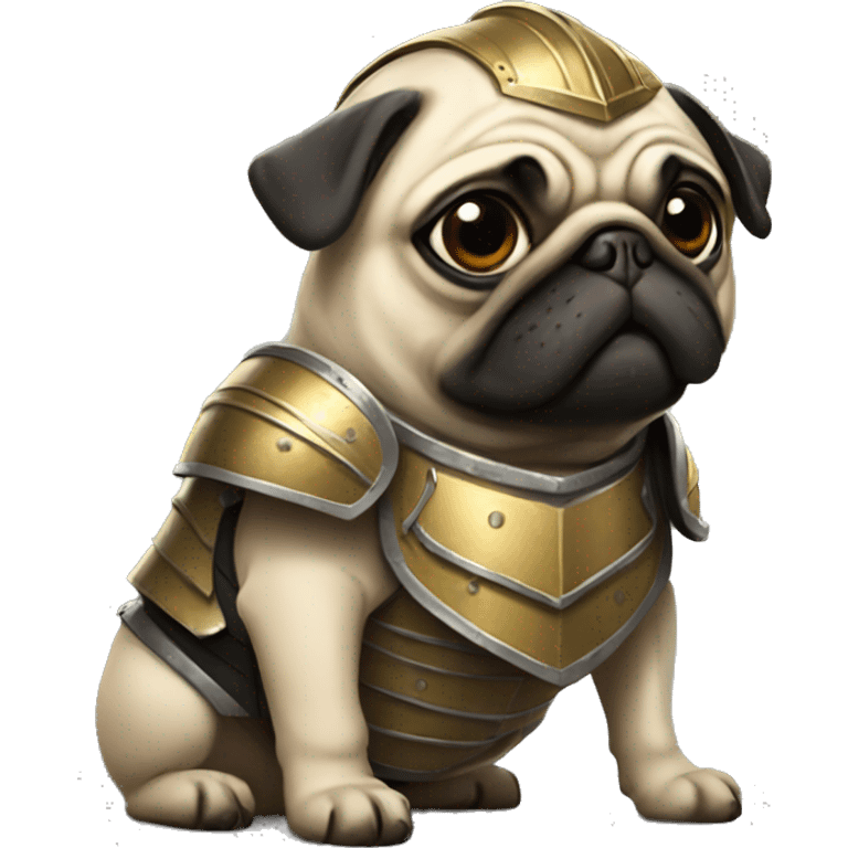 pug in protective armor emoji