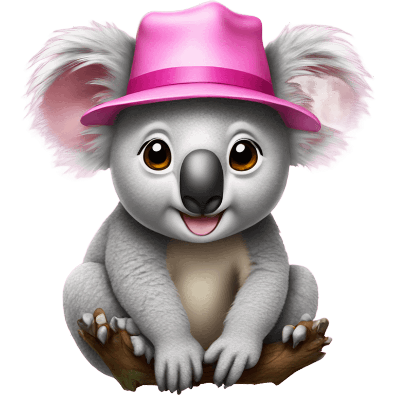 Koala in pink hat emoji