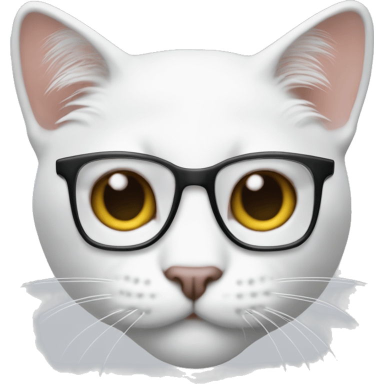 Gato branco com oculos emoji