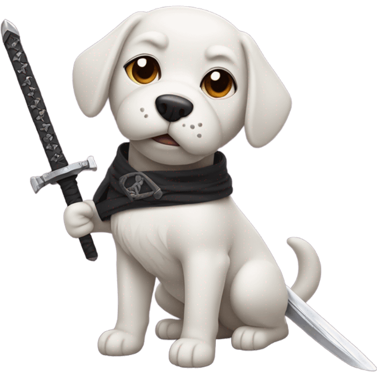 Dog with ninja sword emoji