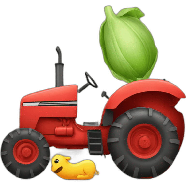 Tractor giving birth to a baby tractor emoji