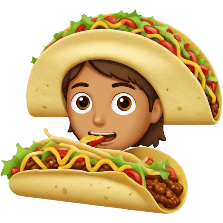 Eating a sloppy taco emoji